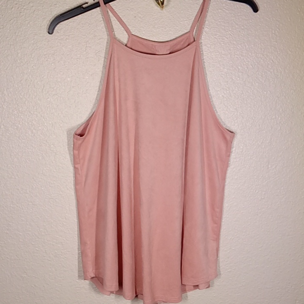 Med Faux Suede halter style top